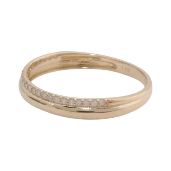 WHITE LOTUS Jewelry - WHITE LOTUS Gold/Diamond 14kt Gold Diamond Double Band Ring